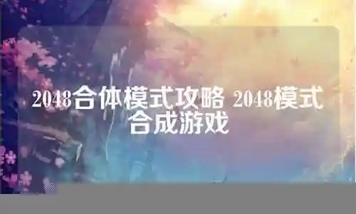 2048合体模式视频攻略
