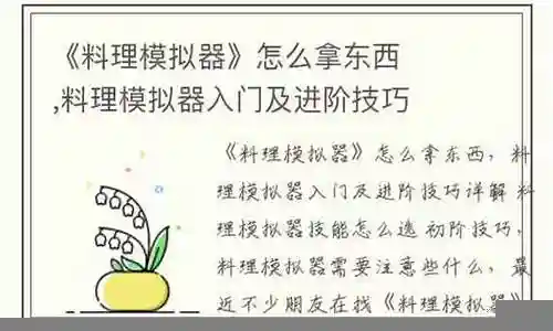 料理模拟器怎么选技能