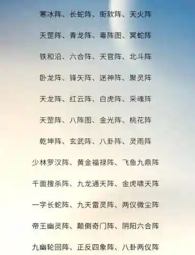 气宗阵容阵法
