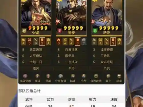 张角鲁肃阵容搭配