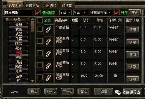 热血传奇装备商店价格插图