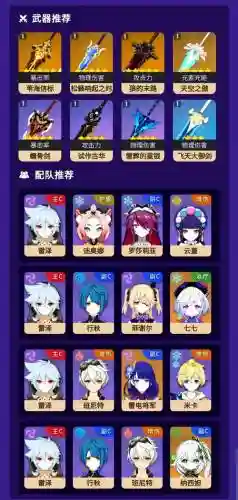 原神雷泽队伍搭配阵容
