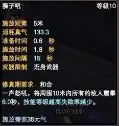 狮子吼是哪个门派的技能插图