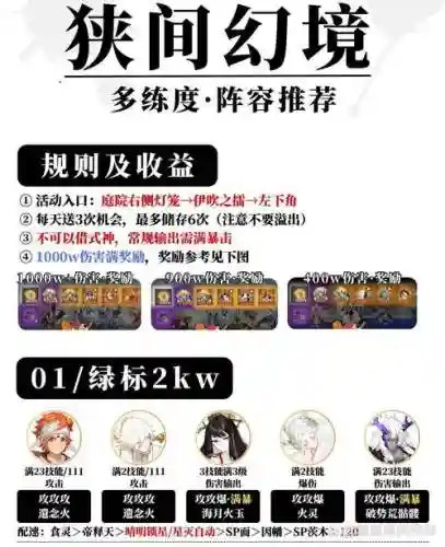 幻境探索阵容搭配