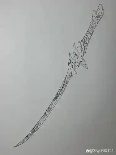 铅笔画的武器插图