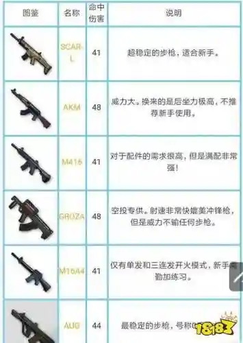 绝地求生刺击战场武器数据_1