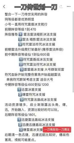 一刀传世最新爆战阵容搭配
