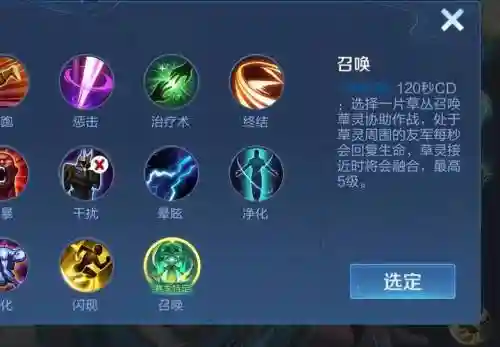 王者荣耀召唤师技能蓝色花，王者荣耀里的召唤师技能旁边的东西是什么插图