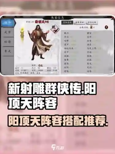 新射雕铁血丹心阵容搭配，新射雕铁血丹心攻略