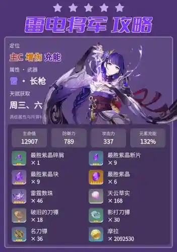 雷电将军5星阵容搭配推荐，雷电将军五星圣遗物推荐插图