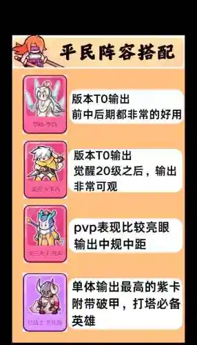 英雄之村平民搭配阵容，英雄之村用什么组合插图