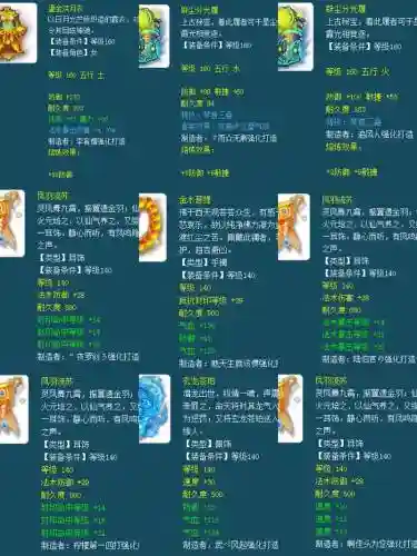 梦幻顶级装备的名字，梦幻顶级装备的名字大全